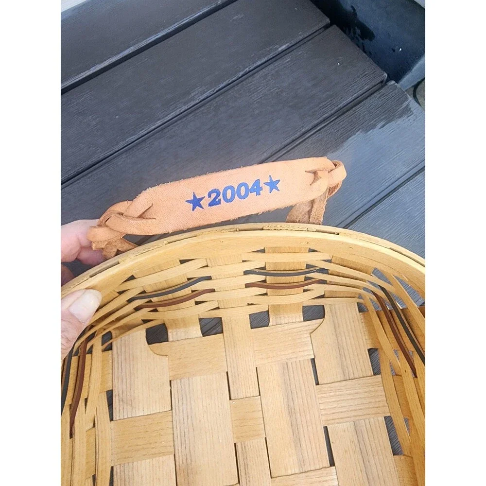 Vintage Peterboro Basket Co 150th Anniversary Wood Slat Basket 1845-2004 Ex Cond